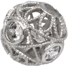 Platinum-Tone Hollow Spacer Bead